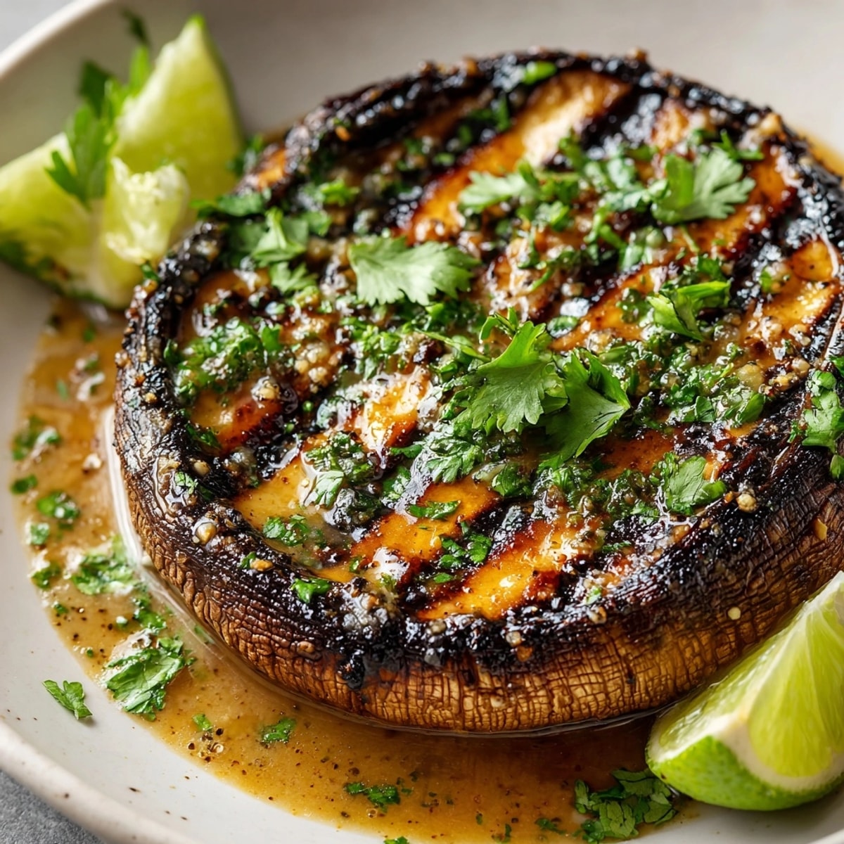 Grilled Coconut-Curry Portobello Mushrooms, beautifully charred and ready for your vegan dinner table.
