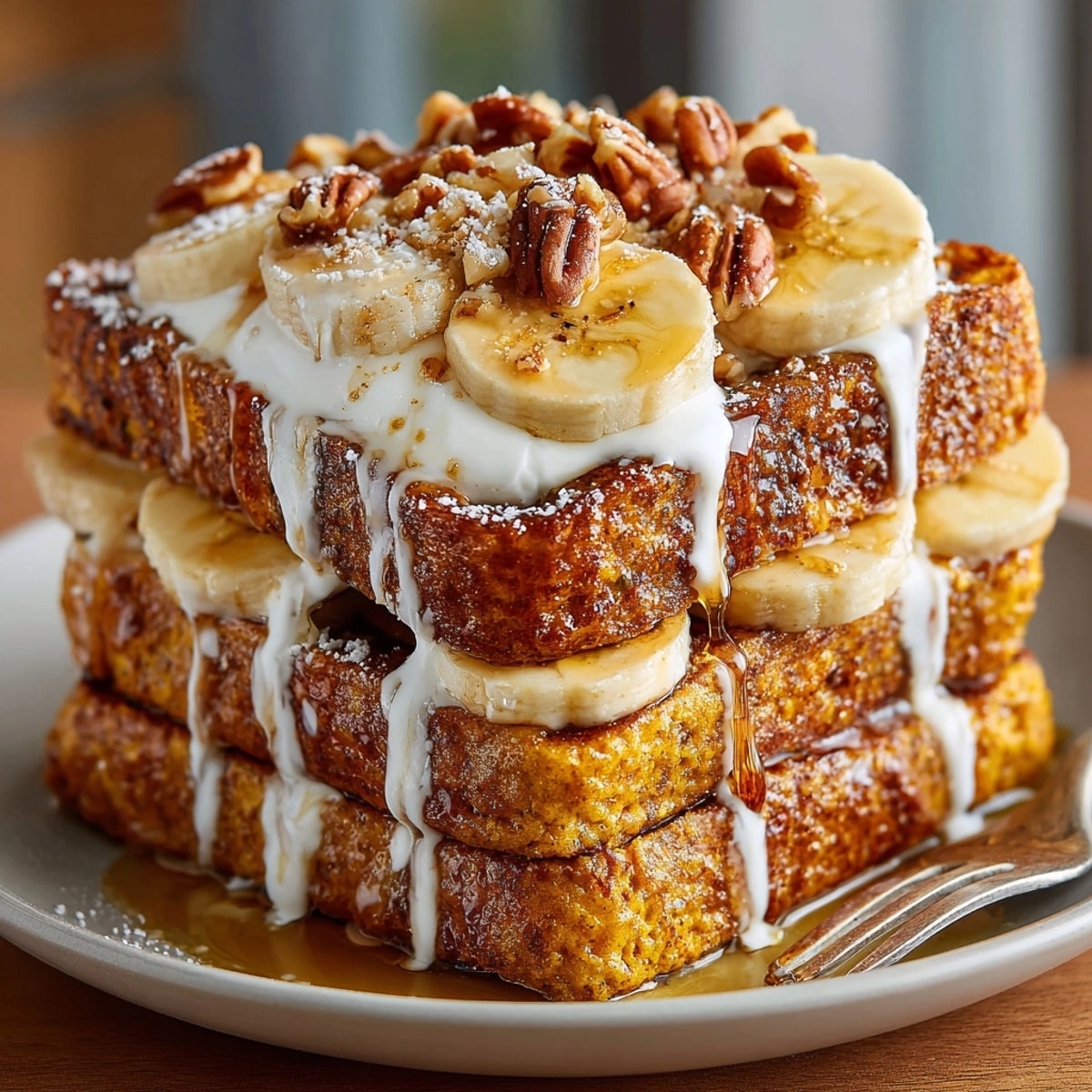 Golden Protein Pumpkin French Toast sizzling in a pan, ready for a delicious, protein-packed breakfast.