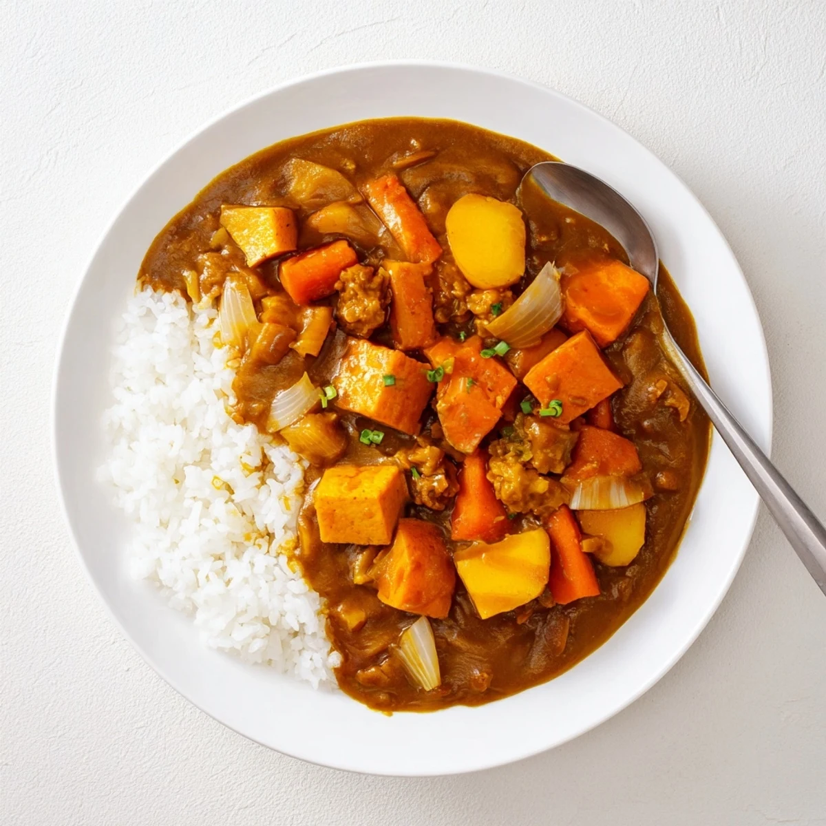 Hearty pumpkin blends beautifully with aromatic spices in this Japanese curry recipe.
