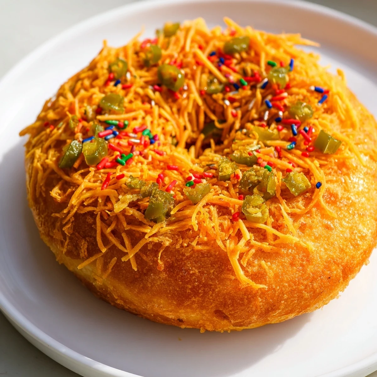 Savory Cheddar Jalapeño Birthday Biscuit Donuts, warm, golden, and perfect for parties.