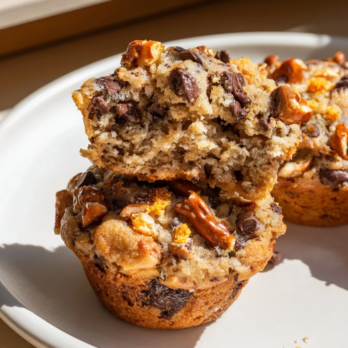 Sweet and savory Flamin Hot Pretzel Cookie Muffins, perfect for a unique dessert treat.
