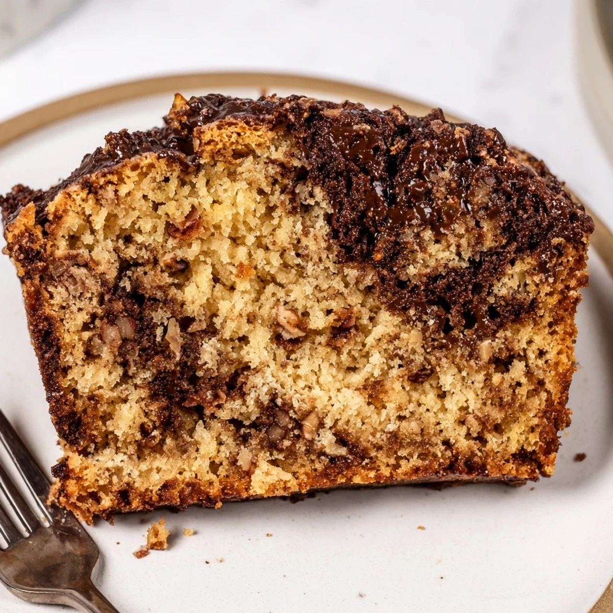 Moist Monster Energy Root Beer Muffin Loaf topped with chocolate chips, ready to serve.