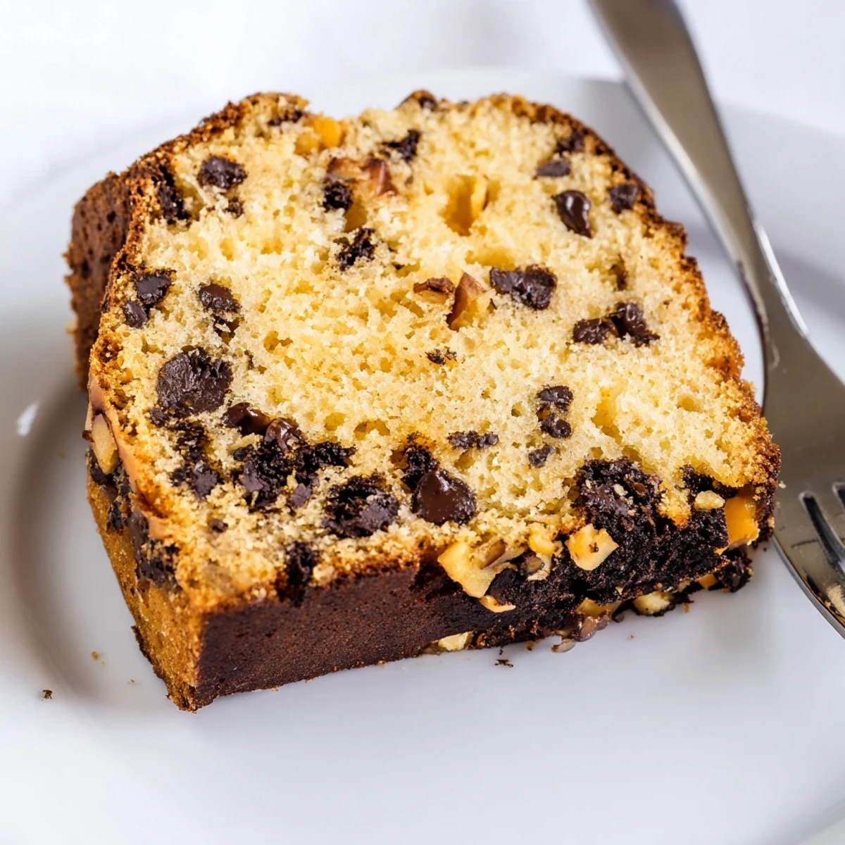 A slice of vibrant Monster Energy Root Beer Muffin Loaf on a cooling rack.