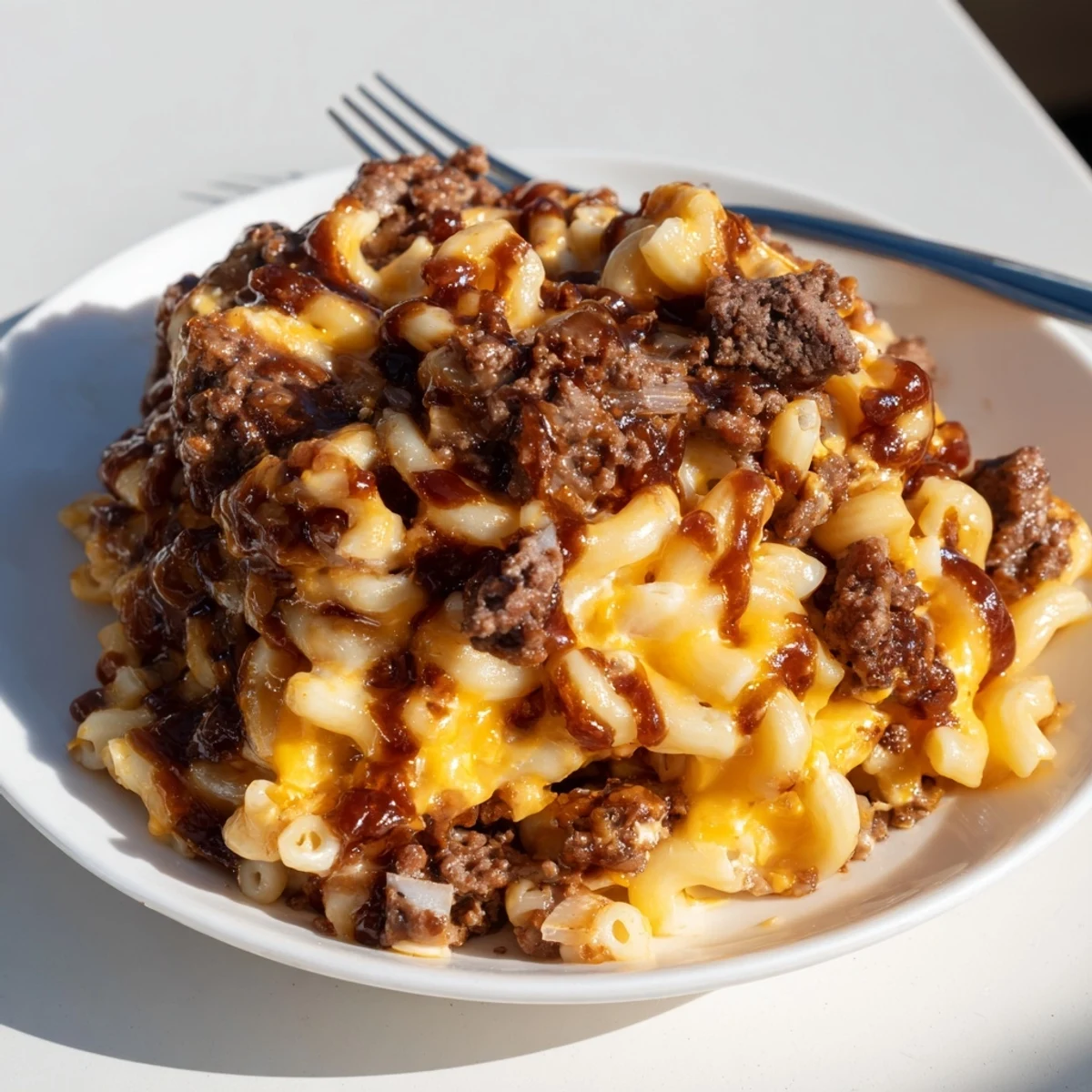 Delicious barbecue beef pasta, perfect for a comforting weeknight dinner.  