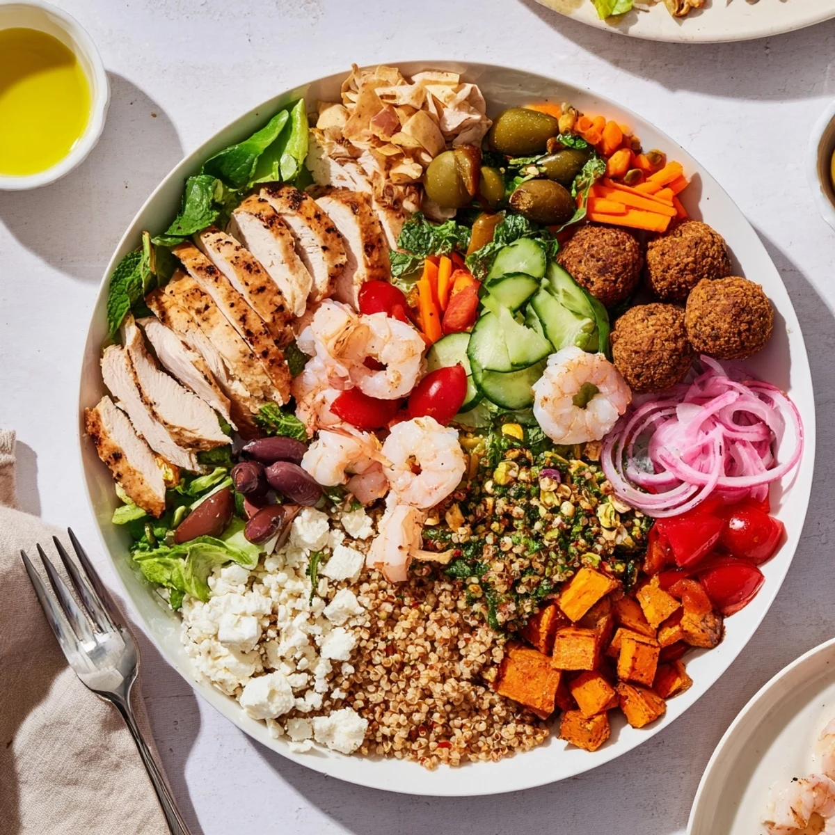 Interactive plated meals showcase an enticing variety of bases, toppings, and sauces for everyone.