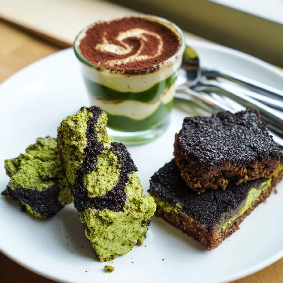 Delightful chai tiramisu served in mini cups, layered with creamy mascarpone and spices.