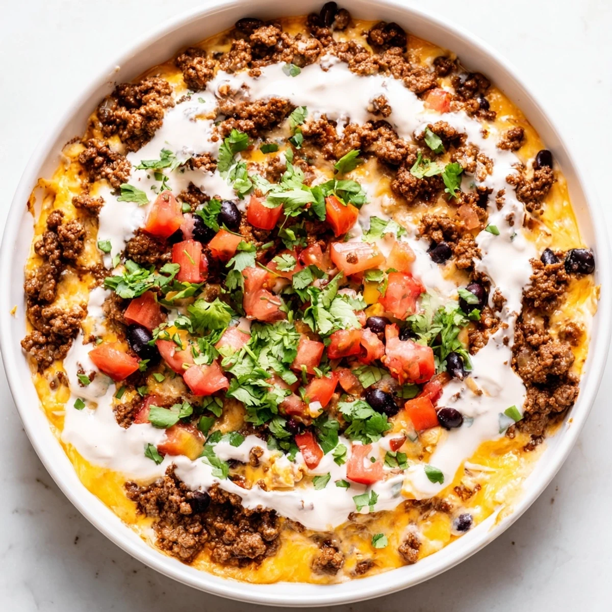 Enjoy Slow Cooker Cream Cheese Taco Dip: a close-up photo of the creamy, cheesy, hearty Tex-Mex creation.