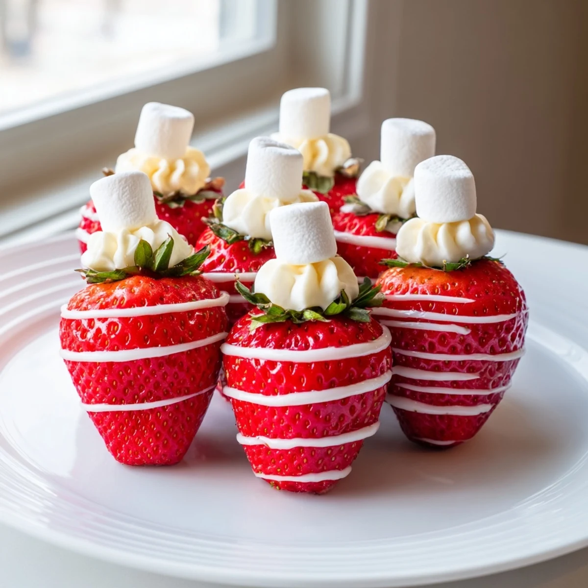 Sweet and festive: homemade Air Fryer Santa Hat Strawberries perfect for a holiday dessert or snacks.