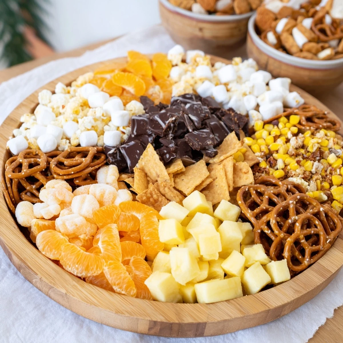Candy corn spooky board with colorful sweets and savory snacks, perfect for Halloween entertaining.