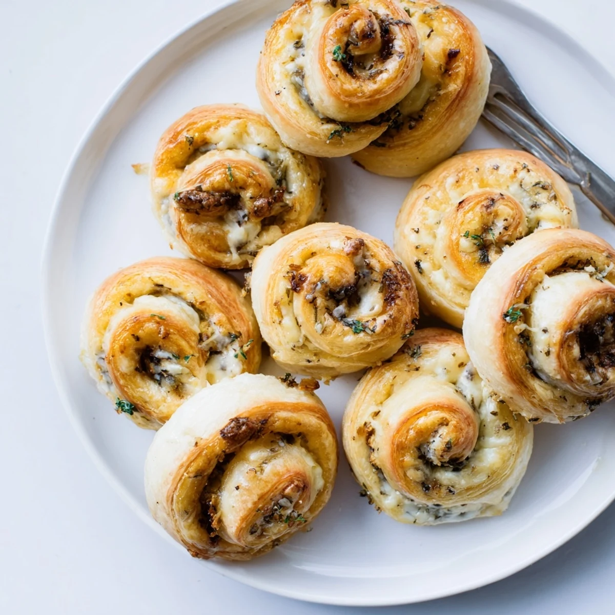 Savory Cercles d'Hôtes Couronne de Rouleaux: A close-up view of the baked, flaky crown ready for serving.