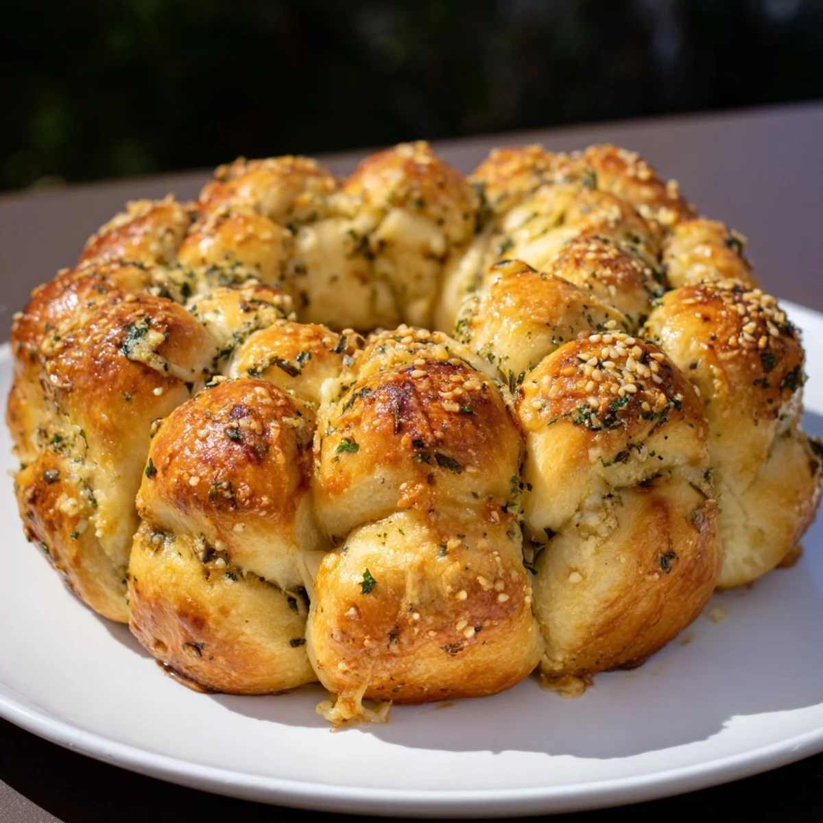 Freshly baked Festive Pull-Apart Bread Wreath showcasing fluffy, herb-infused bread perfect for sharing.