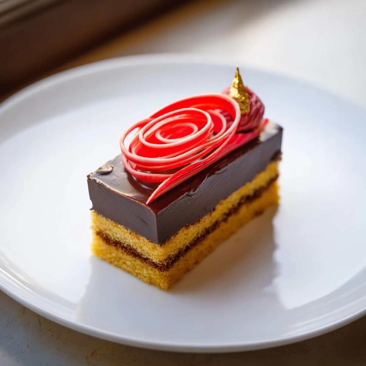 Delectable Golden Ratio Shell: a modern European dessert featuring a beautiful fruit jelly spiral and elegant layers.