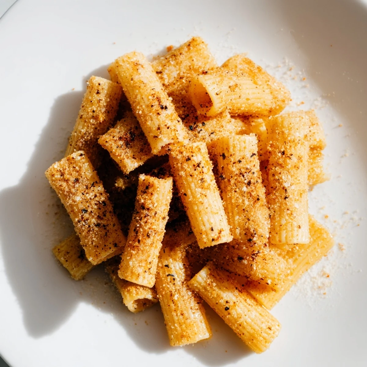Golden Crunchy Parmesan Pasta Chips ready to serve with marinara sauce for dipping—a tasty Italian snack.