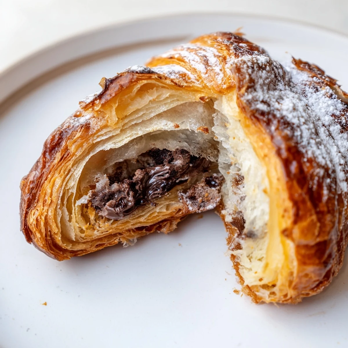 Flaky, golden Cookie Croissant oozing with melted chocolate chips, a perfect dessert.