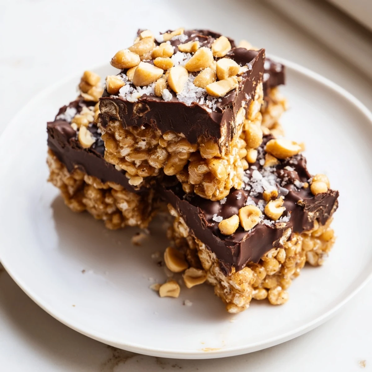 Peanut Butter Chocolate Rice Cakes, a no-bake treat: creamy peanut butter drizzled, chocolate-topped, ready to freeze.
