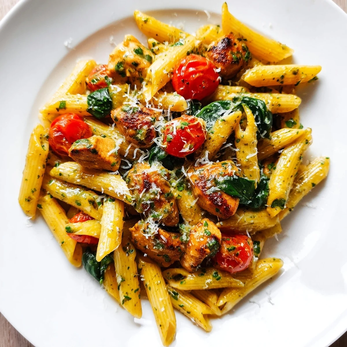 One-Pan Lemon Herb Pasta Chicken: a colorful dish with juicy chicken and bright lemon flavors.