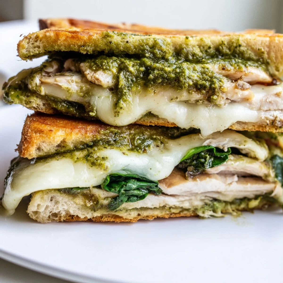 Toasted ciabatta rolls layered with savory chicken, fresh tomato slices, and melty mozzarella, ready to be enjoyed for lunch.