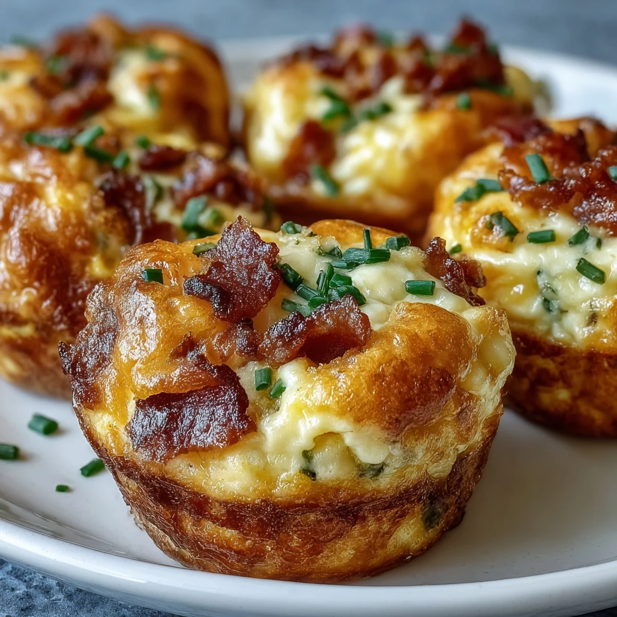 Meal-prep ready Ranch & Cheddar Egg Muffin Cups stored in a glass container, showcasing their fluffy texture for easy on-the-go snacks.