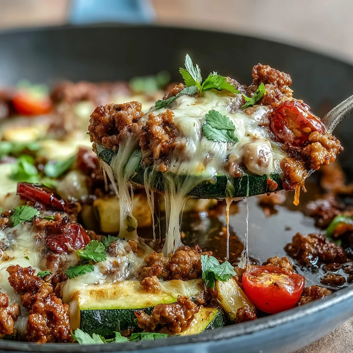 One-Pot Turkey Taco Zucchini