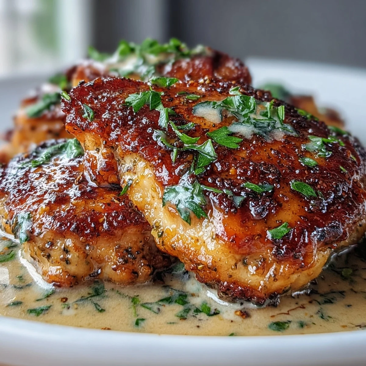 Juicy bone-in chicken thighs seasoned with zaatar, paprika, and garlic, then roasted and finished with a luscious tahini drizzle.