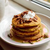 Fluffy, aromatic pumpkin spice pancakes, cooked to perfection and ready to be devoured.