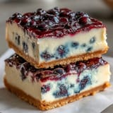 Creamy No-Bake Lemon Blueberry Cheesecake Bars, a cool, refreshing no-bake dessert.