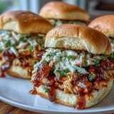 Tender pulled chicken smothered in sweet and smoky Honey Peach BBQ.