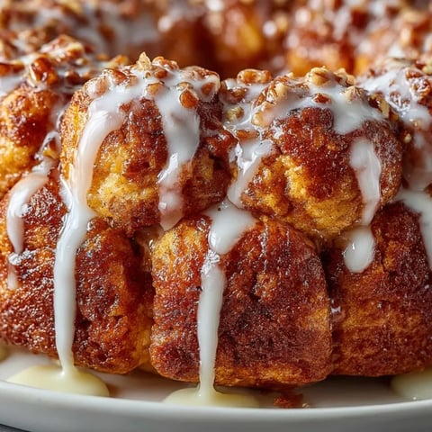 High protein, no sugar monkey bread with golden cinnamon crust, served warm for dessert.