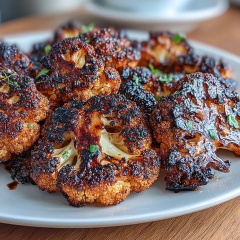 Crispy roasted cauliflower florets coated in bold jerk seasoning for a spicy vegan side dish.