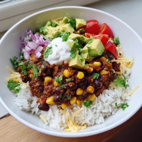 Rice Bean Corn Burrito Bowls