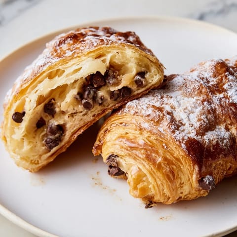 Warm, buttery Cookie Croissant: imagine a pastry filled with gooey chocolate chip cookie goodness.