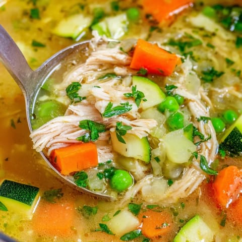 Spring Garden Chicken Soup