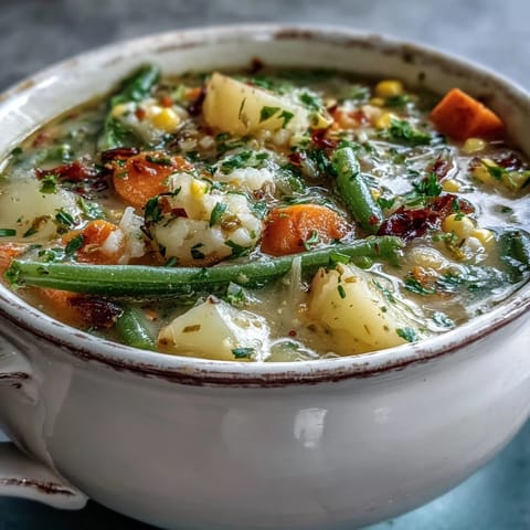 Amish Snow Day Soup served steaming hot with a creamy, velvety texture and fresh parsley garnish.