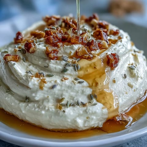 Velvety feta cheese blended with cream cheese and lemon, drizzled with salted honey and garnished with delicate blooms.