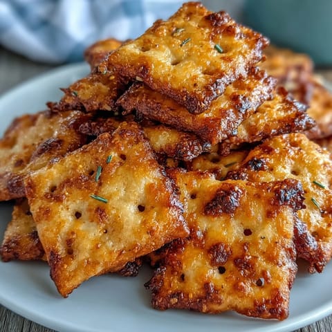 Spicy sourdough Cheez-Its with jalapeño and smoked paprika, golden and crispy crackers bursting with tangy cheese and a smoky, spicy kick.