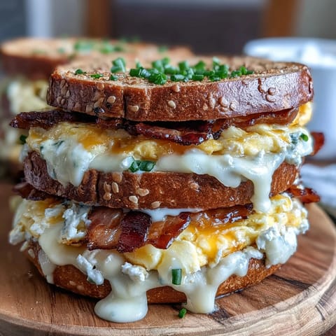 High-protein bagels layered with fluffy baked eggs and melted cheese for a satisfying, make-ahead breakfast sandwich.