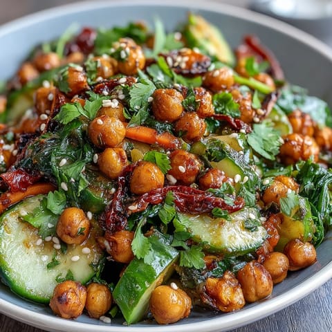 Crunchy celery peanut salad with soy ginger dressing in a white bowl, garnished with fresh cilantro and sesame seeds.
