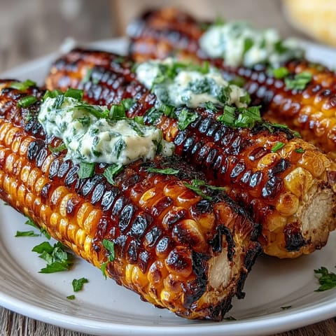 Juicy BBQ corn on the cob wrapped in foil and infused with fragrant herb butter, ready to serve at your summer cookout.