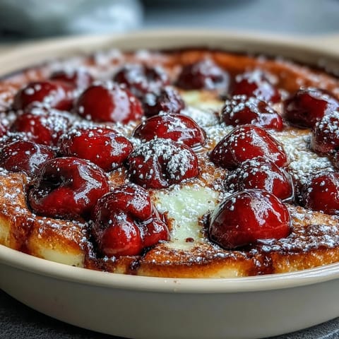 Juicy cherries nestled in luscious custard for this elegant Fresh Cherry Clafoutis.