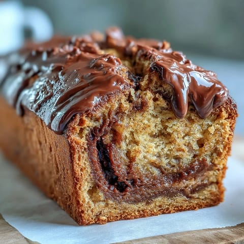 Delicious Pumpkin Chocolate Swirl Banana Bread, a perfect fall breakfast treat.