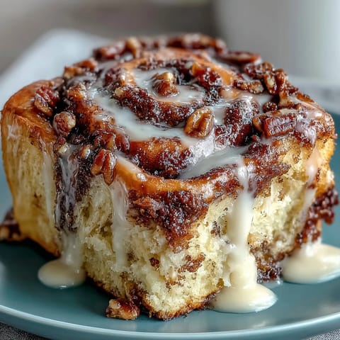 Moist sweet potato cinnamon roll cake swirled with glaze, a delightful breakfast treat.