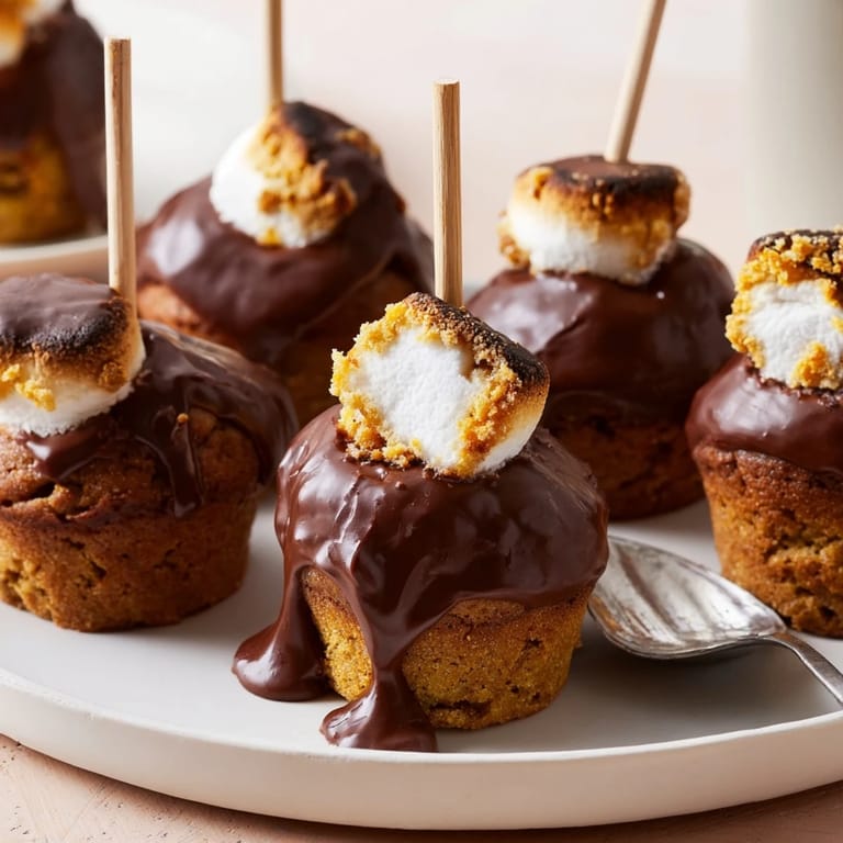 Bite-sized lemon ginger s'mores muffin pops, perfect for fun party treats.  