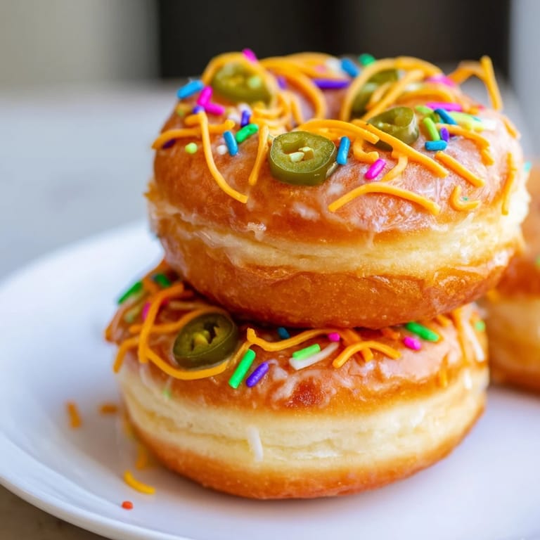 Deliciously puffy Cheddar Jalapeño Birthday Biscuit Donuts served with a dip for extra flavor.