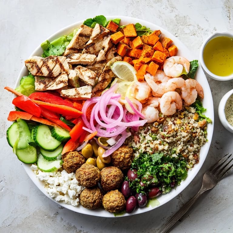 Guests delight in creating customized bowls adorned with grilled proteins and vibrant vegetables.  