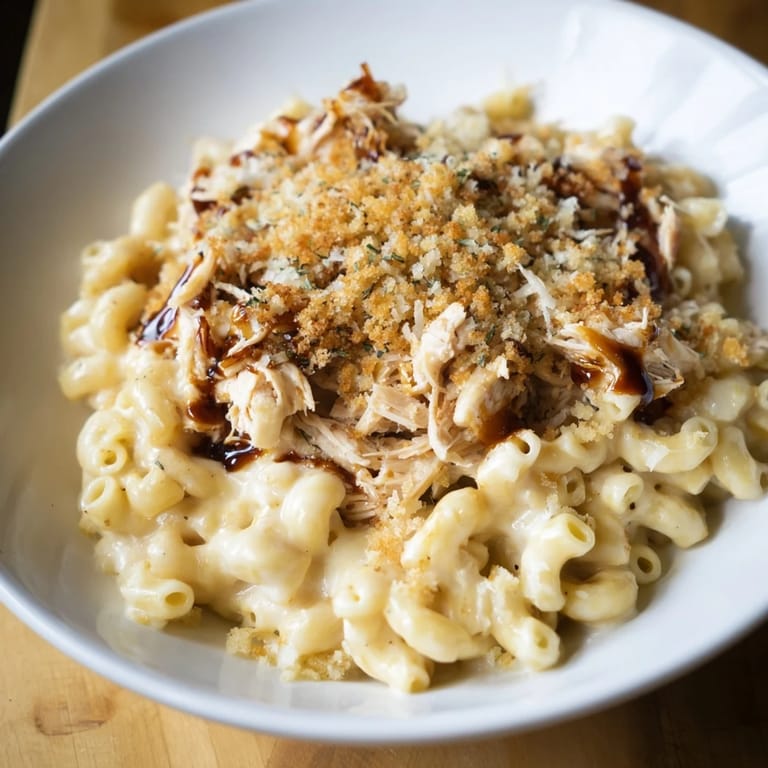 Golden-brown panko topping and juicy BBQ chicken blanket this Classic Mac & Cheese.