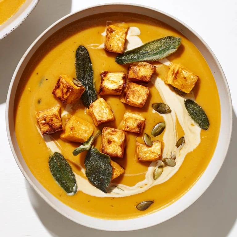 Aromatic Chickpea, Pumpkin & Sage Soup—imagine its warmth, perfect for a cozy autumn dinner.