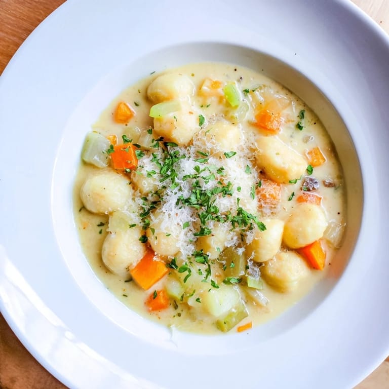 Enjoy hearty Italian-inspired Savory Butternut Squash Gnocchi Soup on a cold fall or winter night.