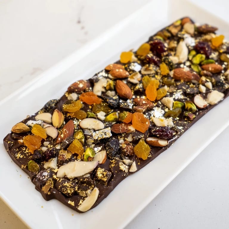 Dubai Chocolate Bark: A close-up view of the set, colorful chocolate dessert, perfect treat.