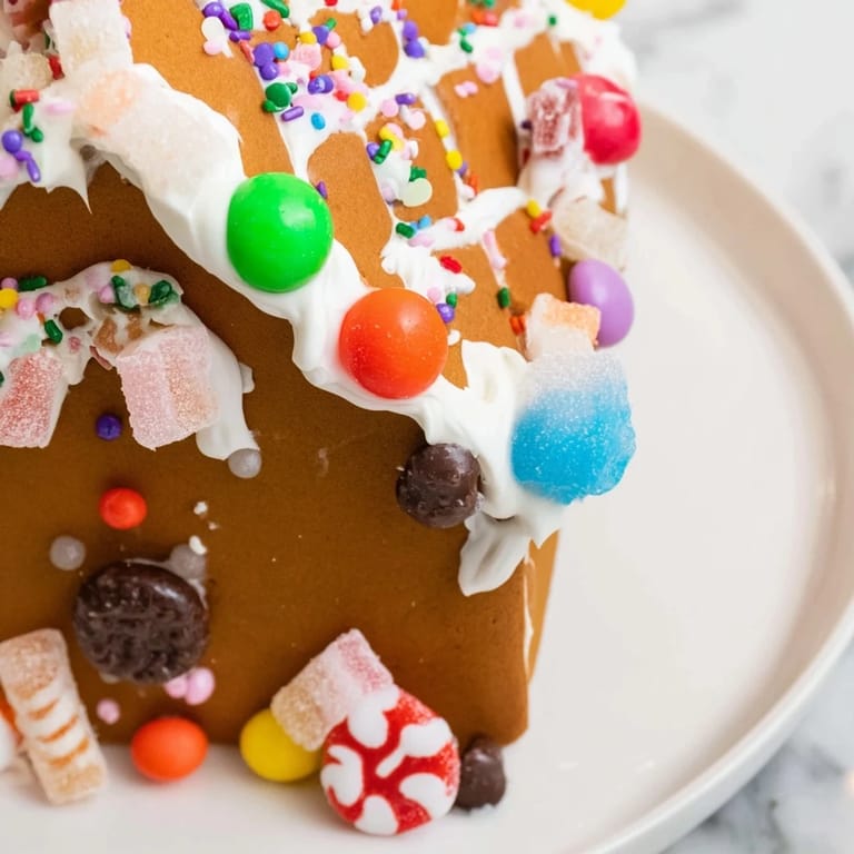 Kids are happily adding whimsical candies, creating edible art with this gingerbread house kit.