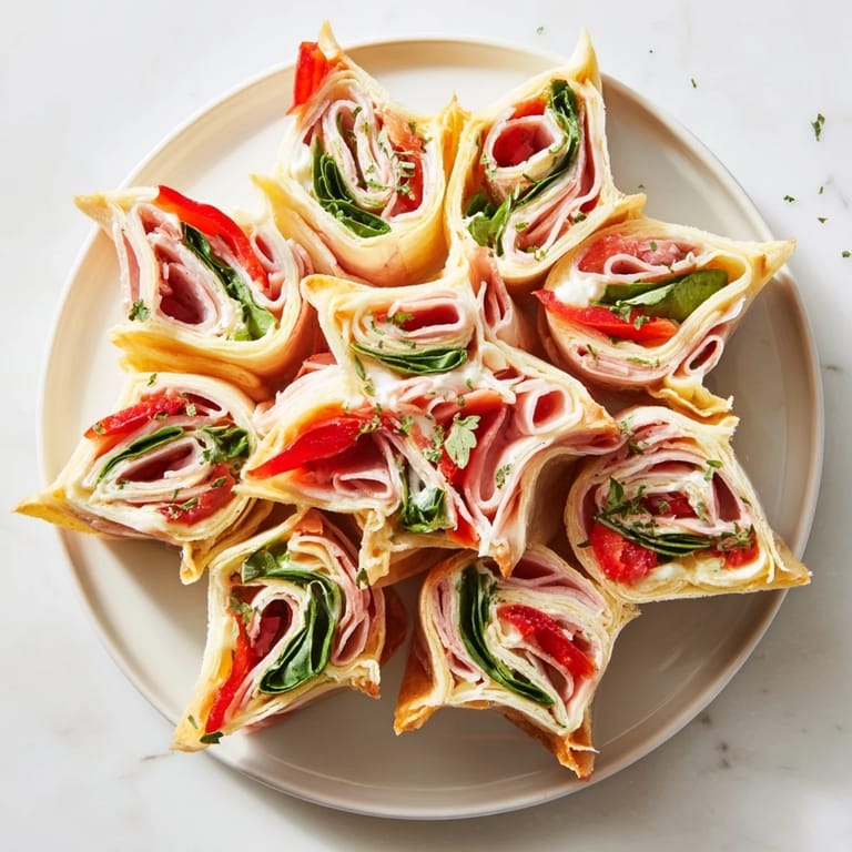 See the festive star-shaped Party Sandwiches, perfect for gatherings, filled with meats and savory cheese.